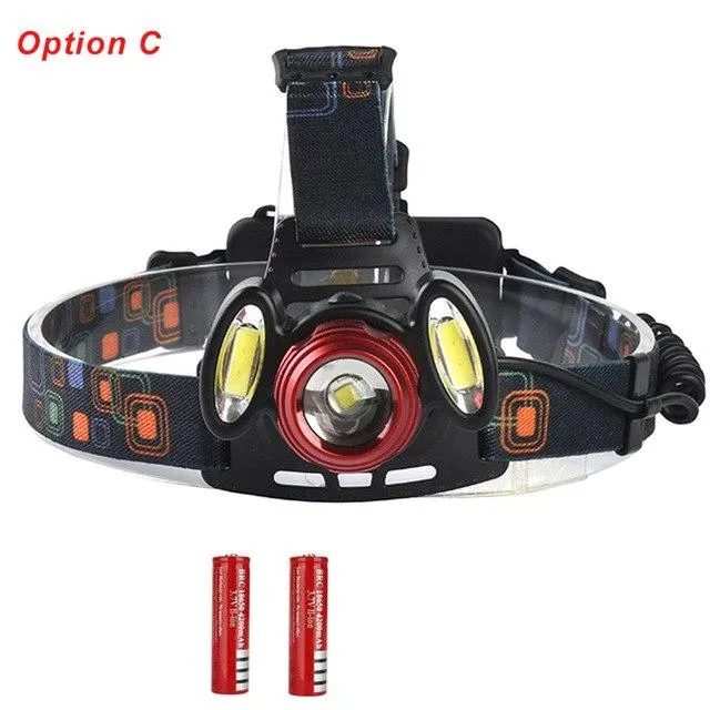 7000 Lumen Pwerful LED Head Flashlight Head 18650 Battery XM-L T6 COB LED Headlamp Hunting Fishing Headlight Lamp