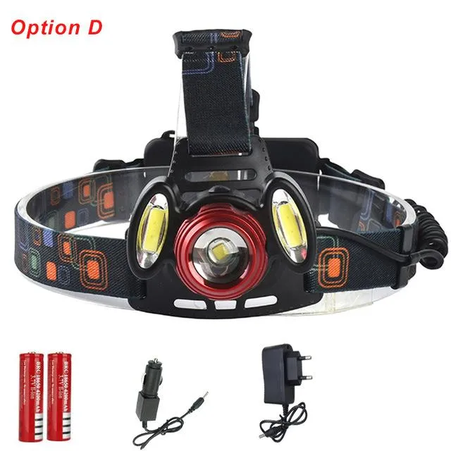 7000 Lumen Pwerful LED Head Flashlight Head 18650 Battery XM-L T6 COB LED Headlamp Hunting Fishing Headlight Lamp