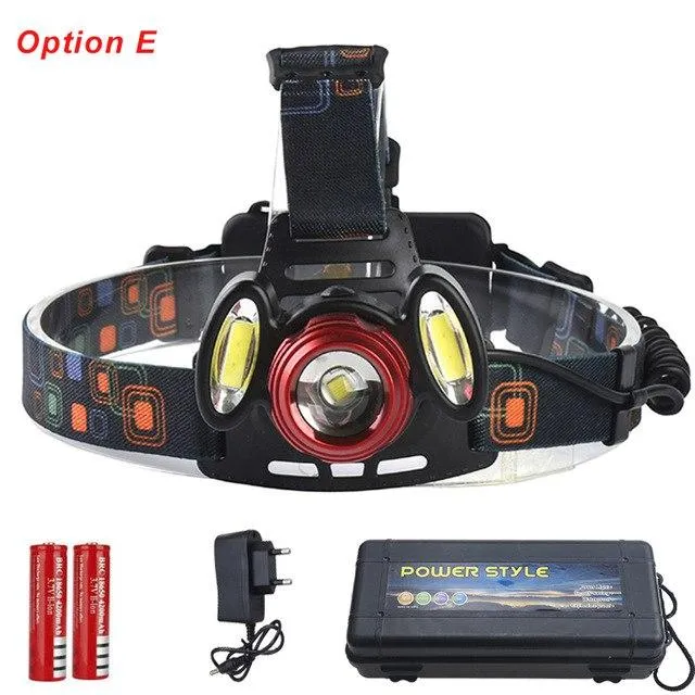 7000 Lumen Pwerful LED Head Flashlight Head 18650 Battery XM-L T6 COB LED Headlamp Hunting Fishing Headlight Lamp