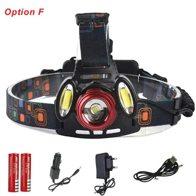 7000 Lumen Pwerful LED Head Flashlight Head 18650 Battery XM-L T6 COB LED Headlamp Hunting Fishing Headlight Lamp