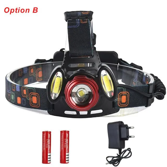 7000 Lumen Pwerful LED Head Flashlight Head 18650 Battery XM-L T6 COB LED Headlamp Hunting Fishing Headlight Lamp