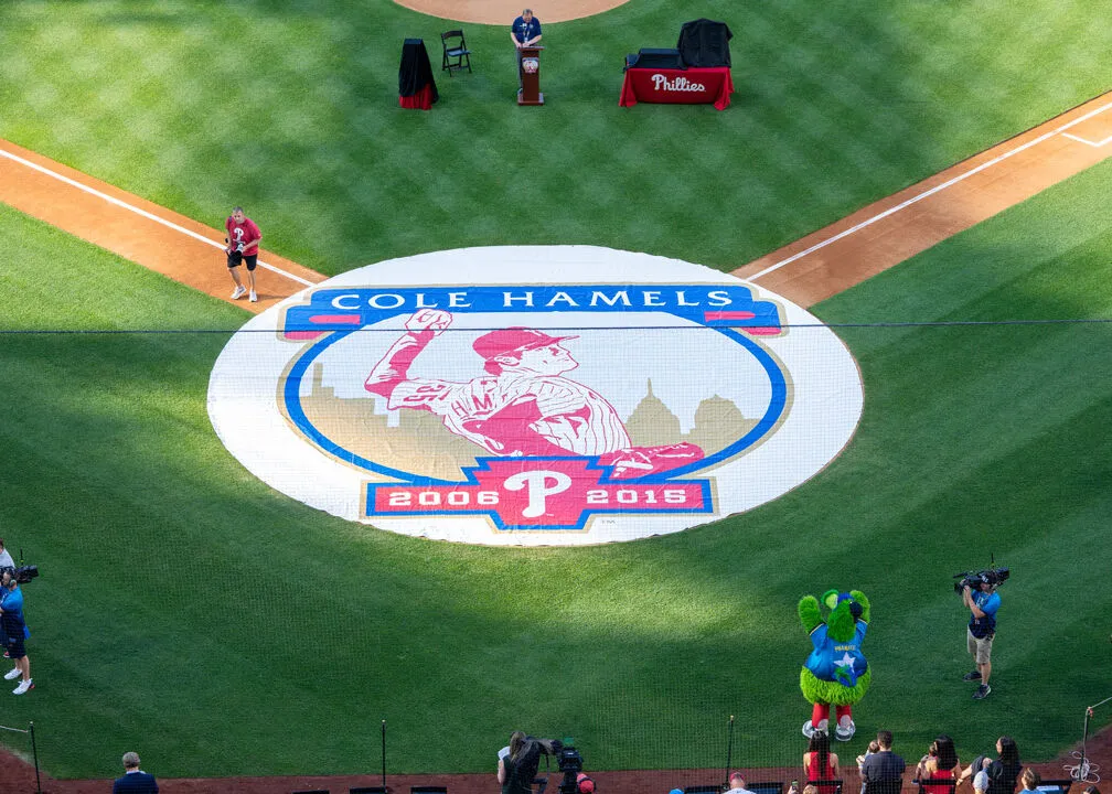 7OZ GROMMETED WHITE VINYL INFIELD TARP WITH LOGO