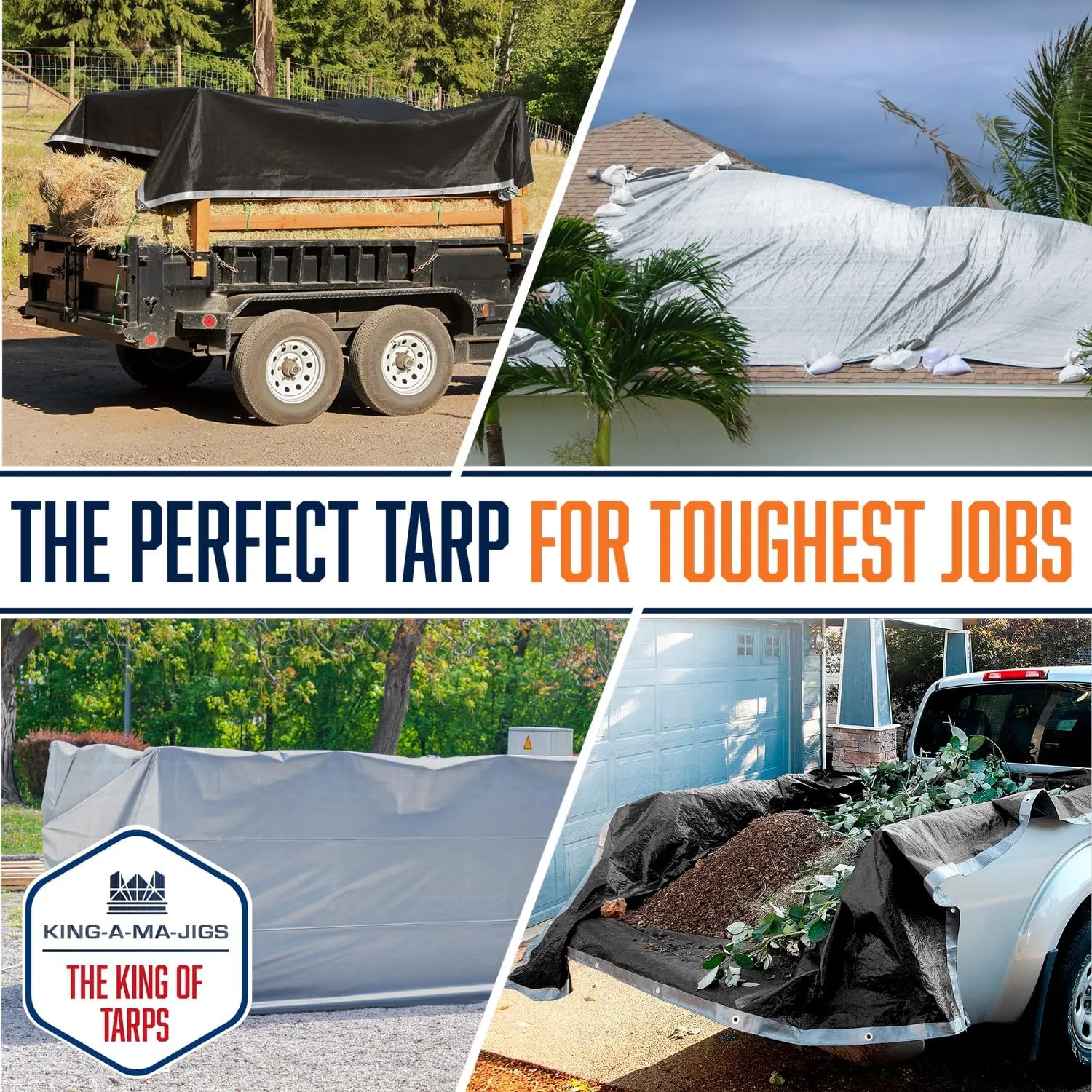 8x10 Ultra Heavy Duty Tarp, Extra Thick 16 Mil, UV Resistant, Grommets Every 18 Inches - Waterproof Plastic Poly Tarpaulin - (Reversible, Silver and Black) (8' x 10 Feet')