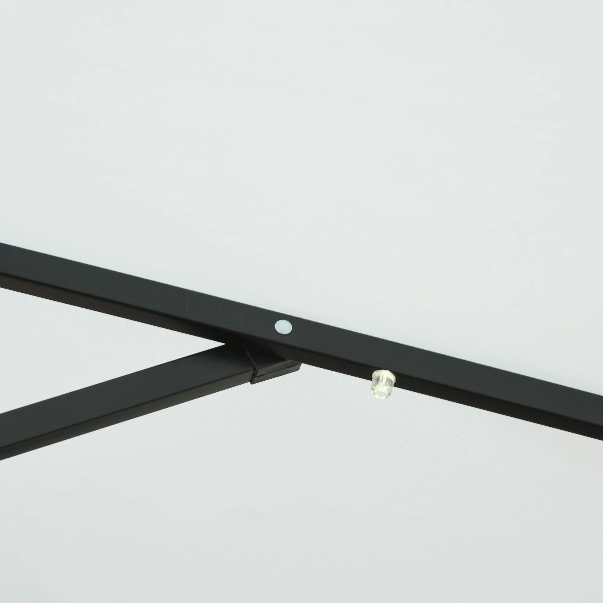 9' x 7' Patio Umbrella with Crank, Solar LED Lights, 45?? Tilt, Push-Button Operation, White