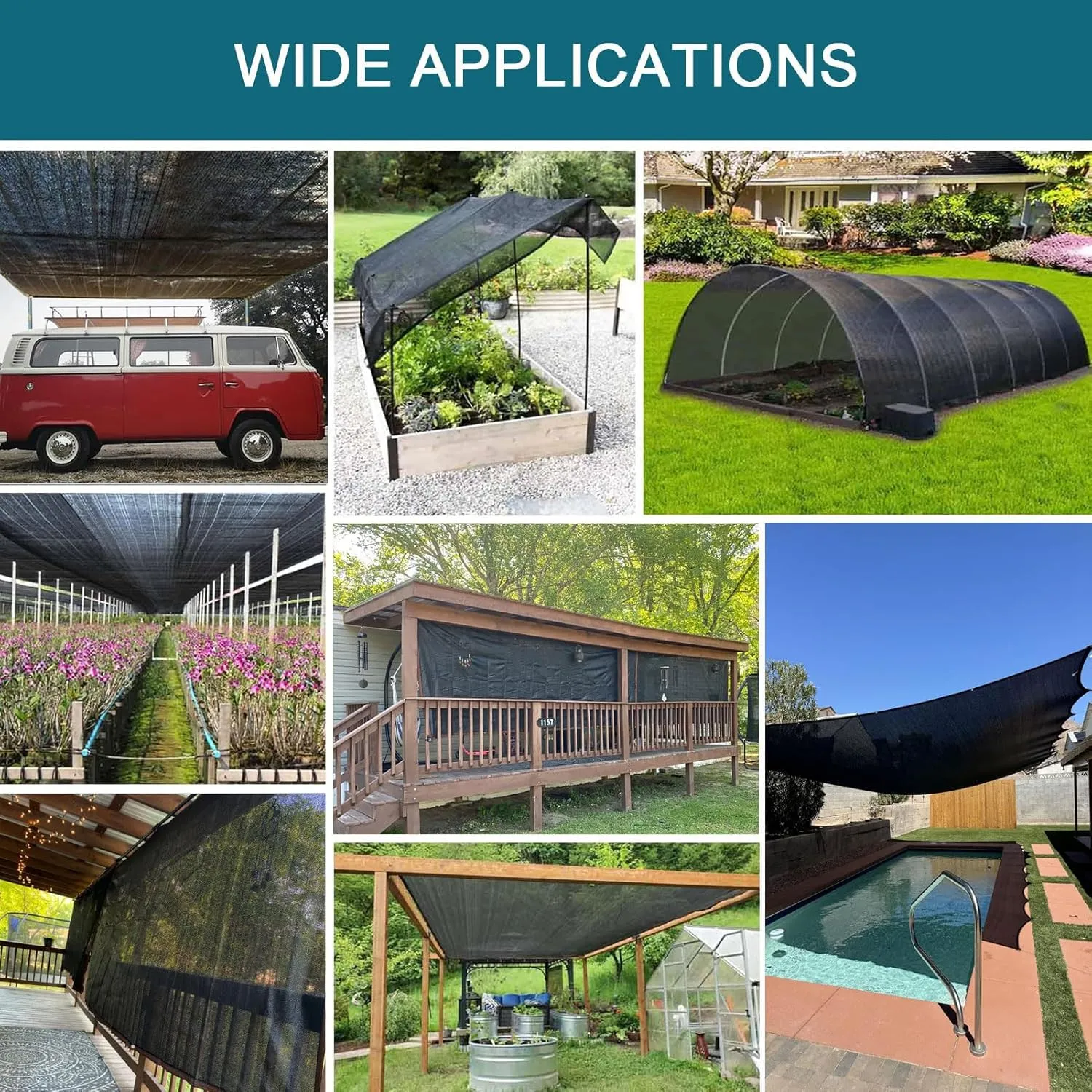 90% Shade Cloth, 10x10 FT Tear Resistant Sun Shade Net with Reinforced Grommet, Durable Garden Shade Tarp Cover for Greenhouse, Plant Cover, Chicken Coop, Patio,16x39ft/500x1200cm