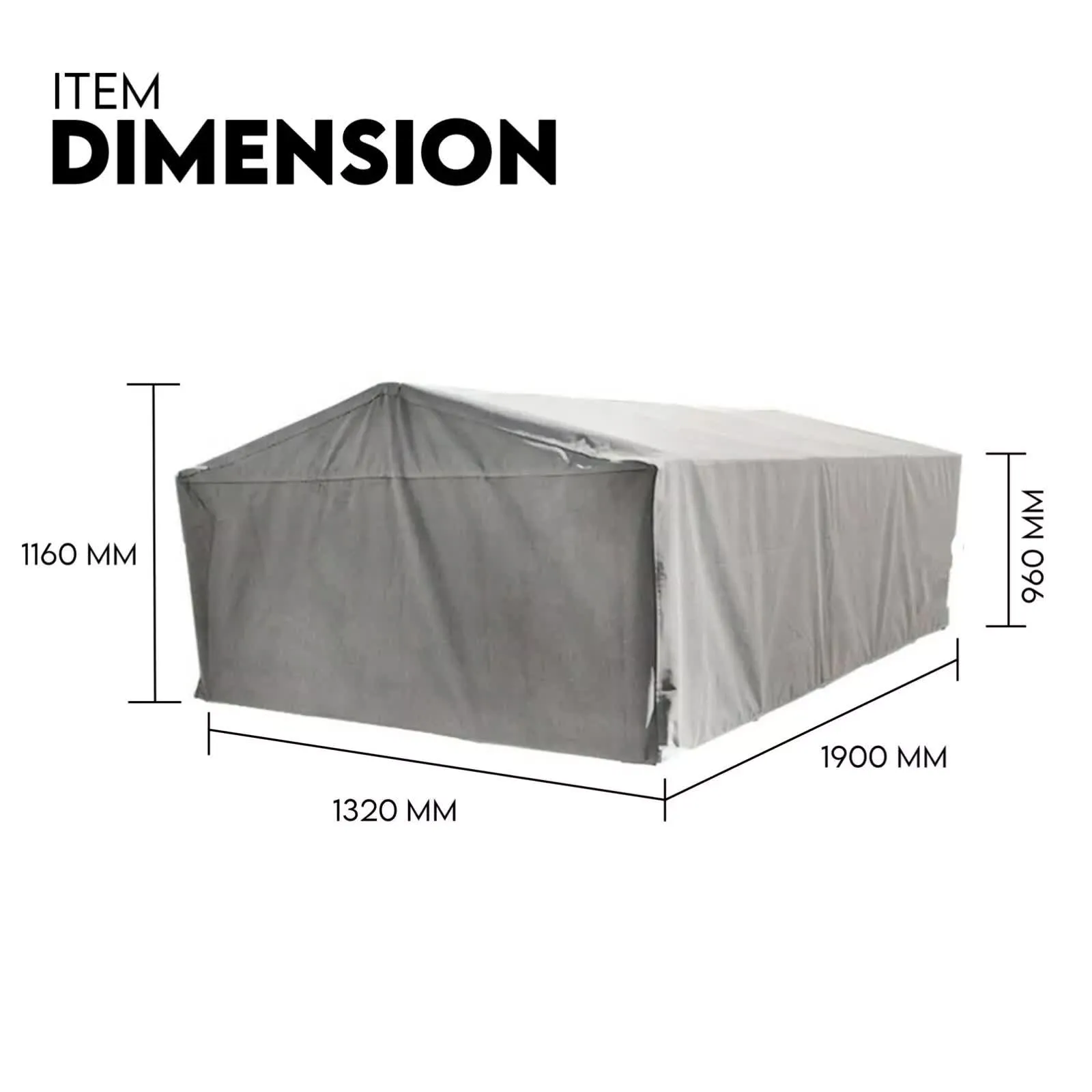 900mm Trailer Cage Canvas Tarp Cover for 6x4 High Quality Cage Universal 3 foot-VIC_Rural