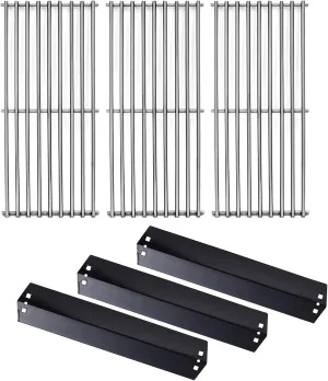95051 Porcelain Steel Heat Plate and 19.75" Stainless Steel Grill Grate Replacement Parts for Chargriller Charcoal 3001, 3008, 3030, 4000, 5050, 5252, 5650,9020 Gas Grill