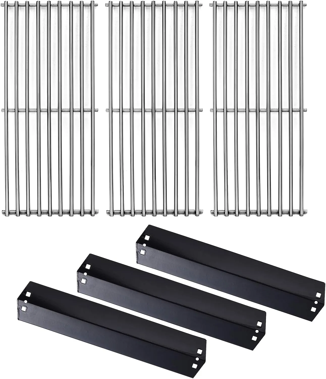 95051 Porcelain Steel Heat Plate and 19.75" Stainless Steel Grill Grate Replacement Parts for Chargriller Charcoal 3001, 3008, 3030, 4000, 5050, 5252, 5650,9020 Gas Grill