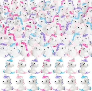 96Pcs Mini Resin Unicorn, Miniature Unicorn Figurines, Mini Resin Animals to Hide for Garden Landscape Aquarium Dollhouse Birthday Party Room Crafts Decor