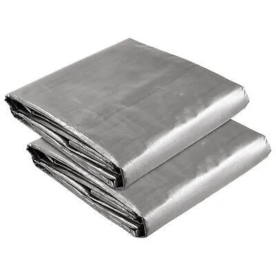 9x12 Ft 2 Pack Waterproof Poly Tarp Heavy Duty 10-mil Tarpaulin Outdoor Cover