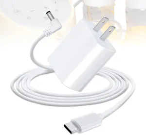 AC/DC Adapter USB C(Type C) Power Cord Charger for Medela Sonata, Ameda 12V Breast Pump, Spectra S1 S2 and Lactina Hygeia EnJoye - 6.6Ft (AC Adapte Charger w/12V Cable)