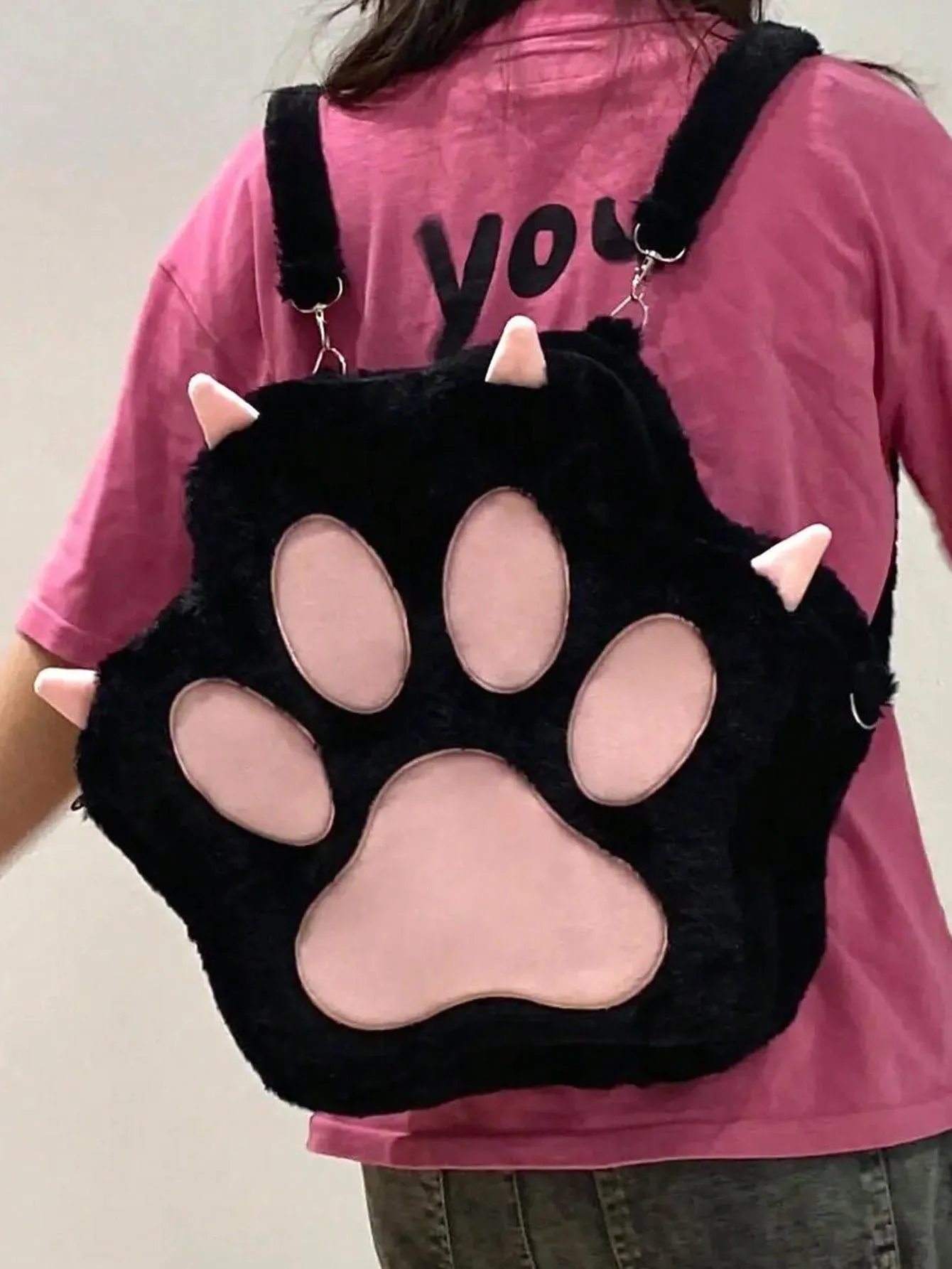 Adorable Cat Paw Plush Backpack: The Perfect Personalized Gift for Trendy Girls!