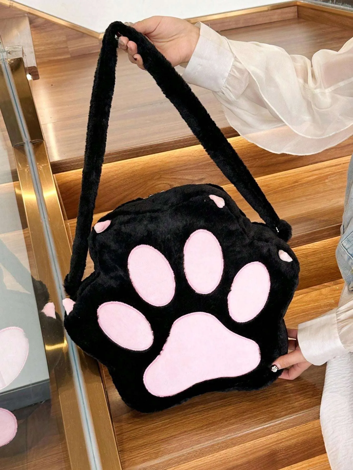 Adorable Cat Paw Plush Backpack: The Perfect Personalized Gift for Trendy Girls!