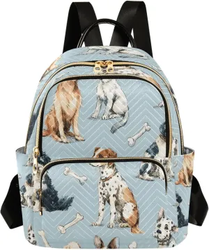 ALAZA Bone Dog Pattern Mini Backpack Purse for Women Travel Bag Lightweight Shoulder Bag Fashion Daypack