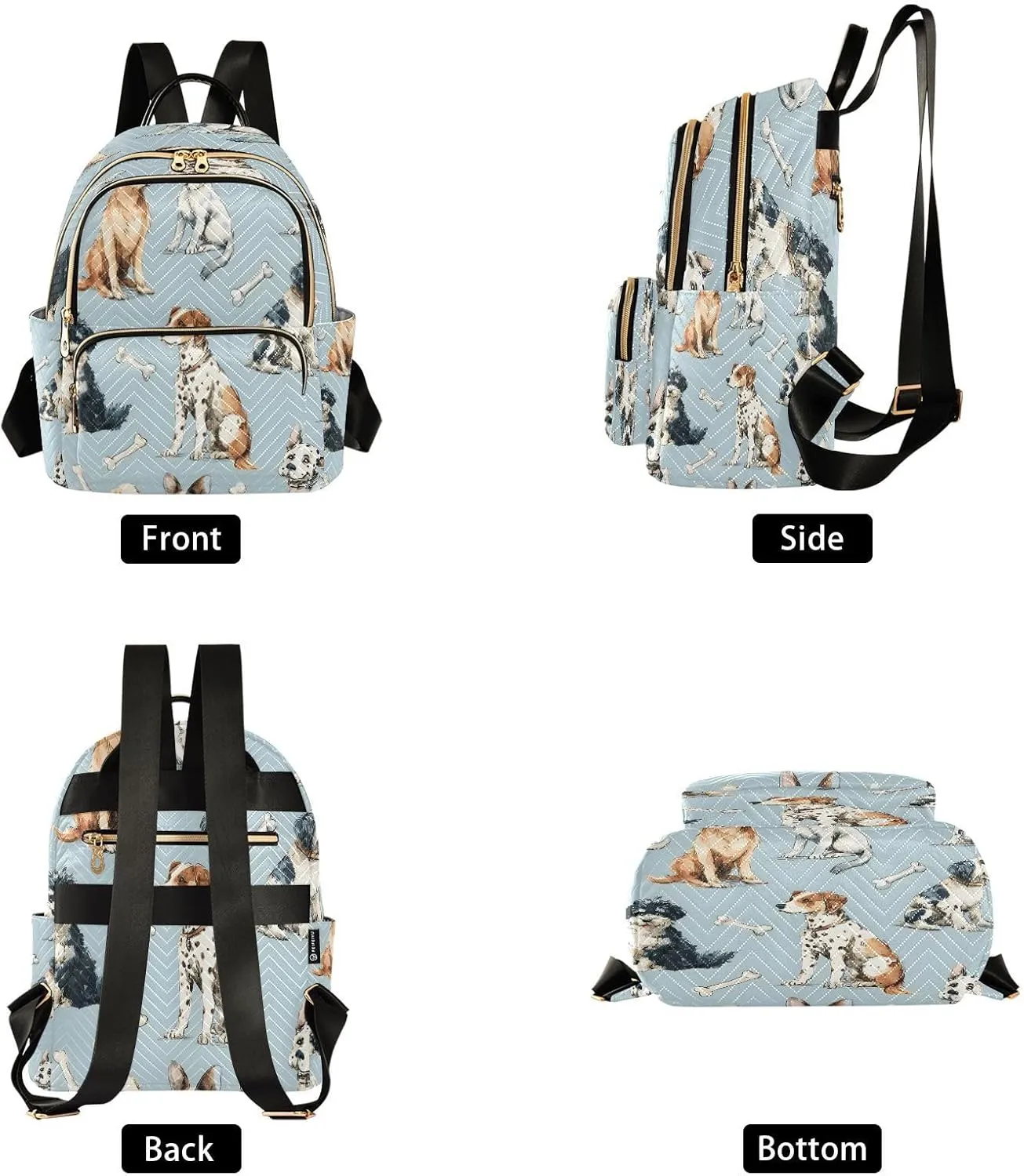ALAZA Bone Dog Pattern Mini Backpack Purse for Women Travel Bag Lightweight Shoulder Bag Fashion Daypack