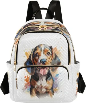 ALAZA Cute Beagle Dog Small Backpack Purse for Women Travel Bag Lightweight Shoulder Bag Fashion Daypack
