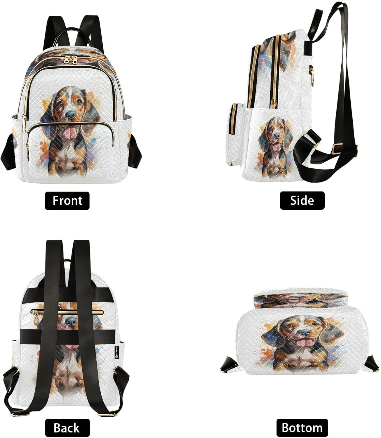 ALAZA Cute Beagle Dog Small Backpack Purse for Women Travel Bag Lightweight Shoulder Bag Fashion Daypack