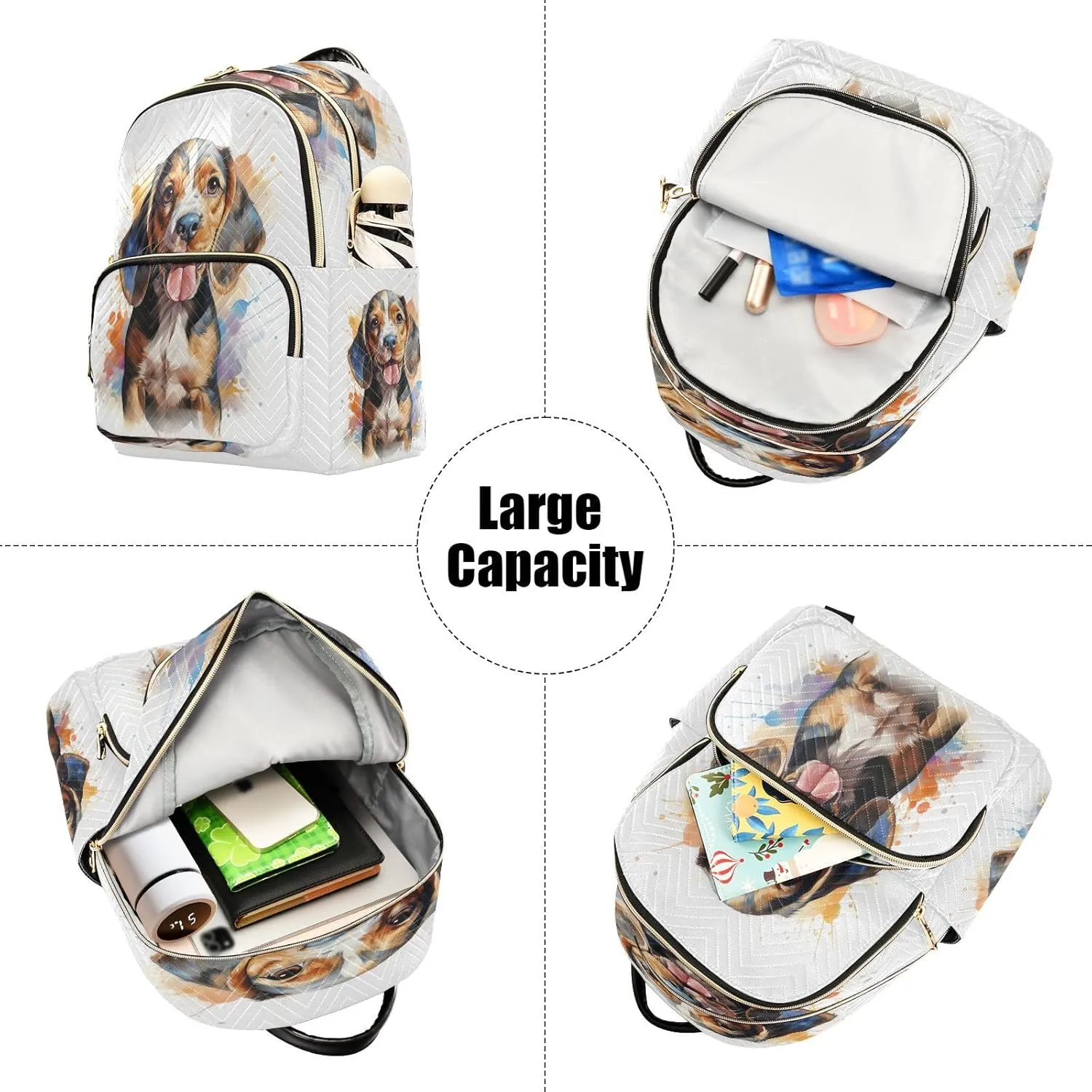 ALAZA Cute Beagle Dog Small Backpack Purse for Women Travel Bag Lightweight Shoulder Bag Fashion Daypack