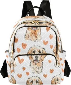 ALAZA Golden Retriever Breed Puppy Mini Backpack Purse for Women Travel Bag Lightweight Shoulder Bag Fashion Daypack