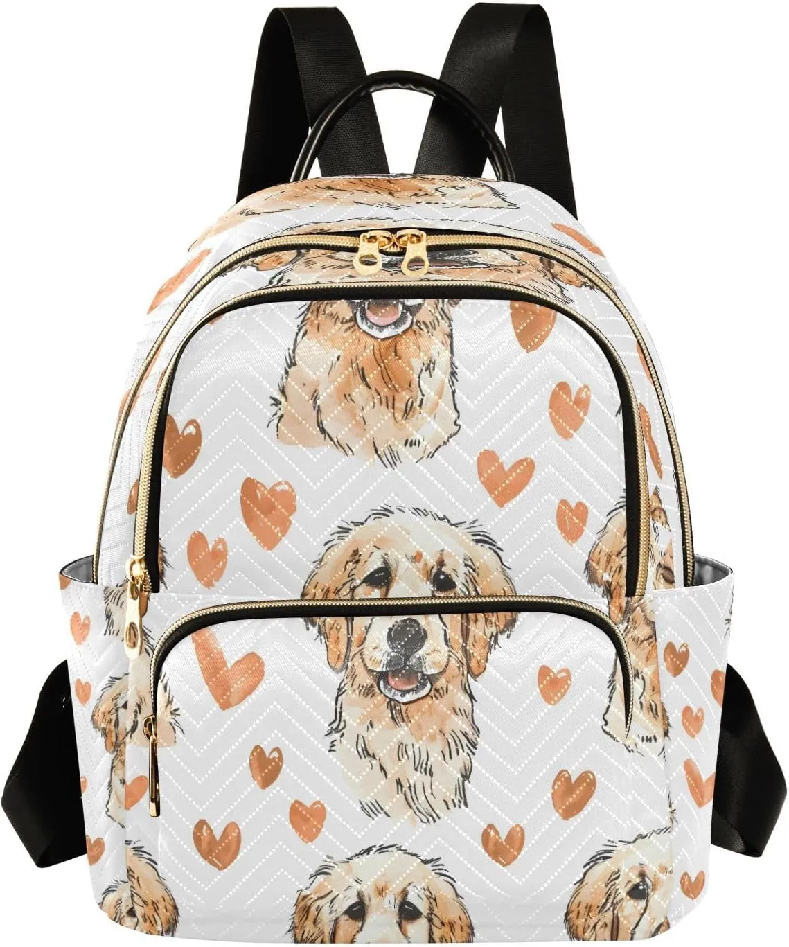 ALAZA Golden Retriever Breed Puppy Mini Backpack Purse for Women Travel Bag Lightweight Shoulder Bag Fashion Daypack