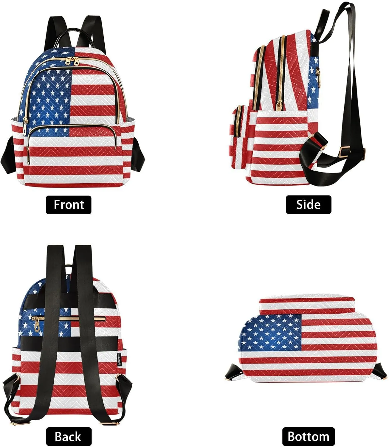 ALAZA US American Flag Independence Day Small Backpack Purse for Women Travel Bag Lightweight Shoulder Bag Fashion Daypack