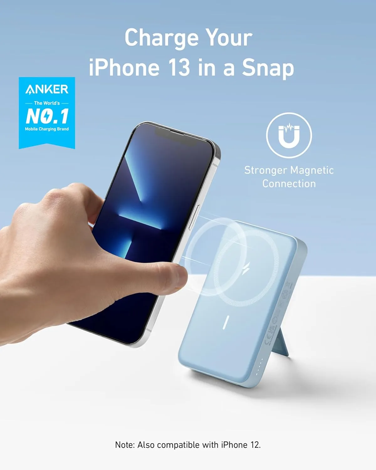Anker 633 Magnetic Battery, 10,000mAh Wireless Portable Charger, 20W USB-C Power Bank with Stand, Magsafe-Compatible for iPhone 16/iPhone Series