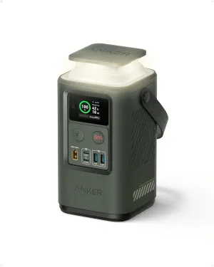 ANKER Power Bank Power Station 60,000mAh,Portable Outdoor Generator 87W with Smart Digital Display, Retractable Auto Lighting and SOS Mode, Home Backup(PowerCore Reserve 192Wh) for Travel, Camping