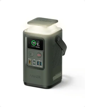 ANKER Power Bank Power Station 60,000mAh,Portable Outdoor Generator 87W with Smart Digital Display, Retractable Auto Lighting and SOS Mode, Home Backup(PowerCore Reserve 192Wh) for Travel, Camping