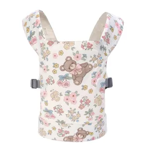 Baby Doll Carrier Front and Back Baby Doll Accessories Backpack Kid Toddlers Play Toy Baby Carriers for Babydoll Pretend with Adjustable Straps for Little Girls (Bear)