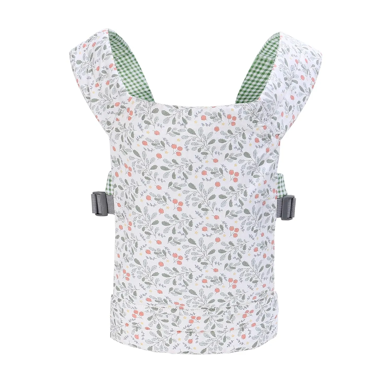 Baby Doll Carrier Front and Back Baby Doll Accessories Backpack Kid Toddlers Play Toy Baby Carriers for Babydoll Pretend with Adjustable Straps for Little Girls (Leaves)
