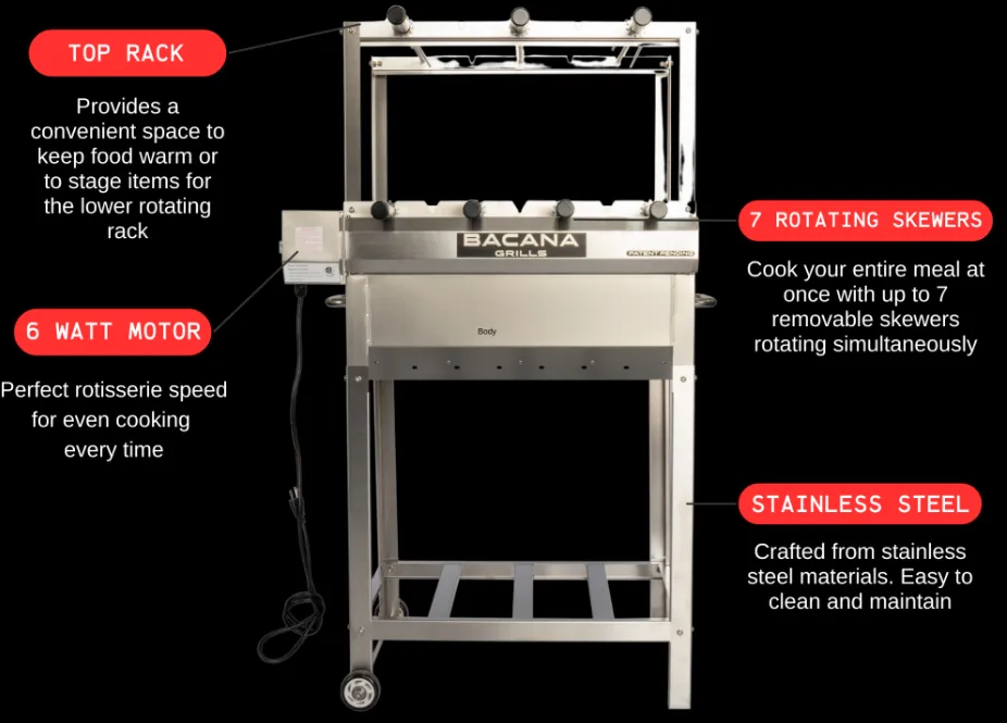Bacana Multi-Rotisserie 7 Skewer Grill