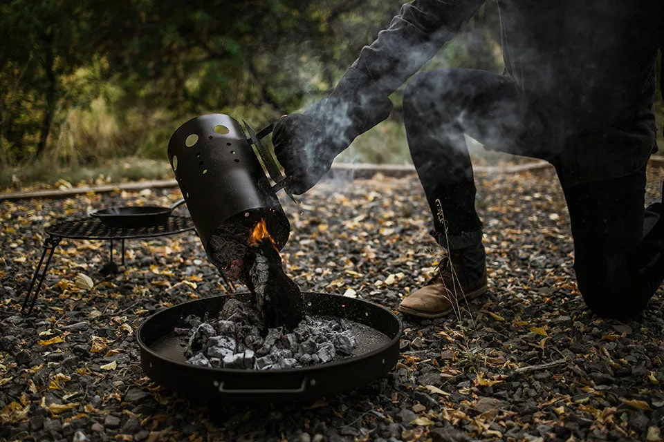 Barebones Living Cowboy Grill Charcoal Tray and Circular Fire Pit Grill Grate