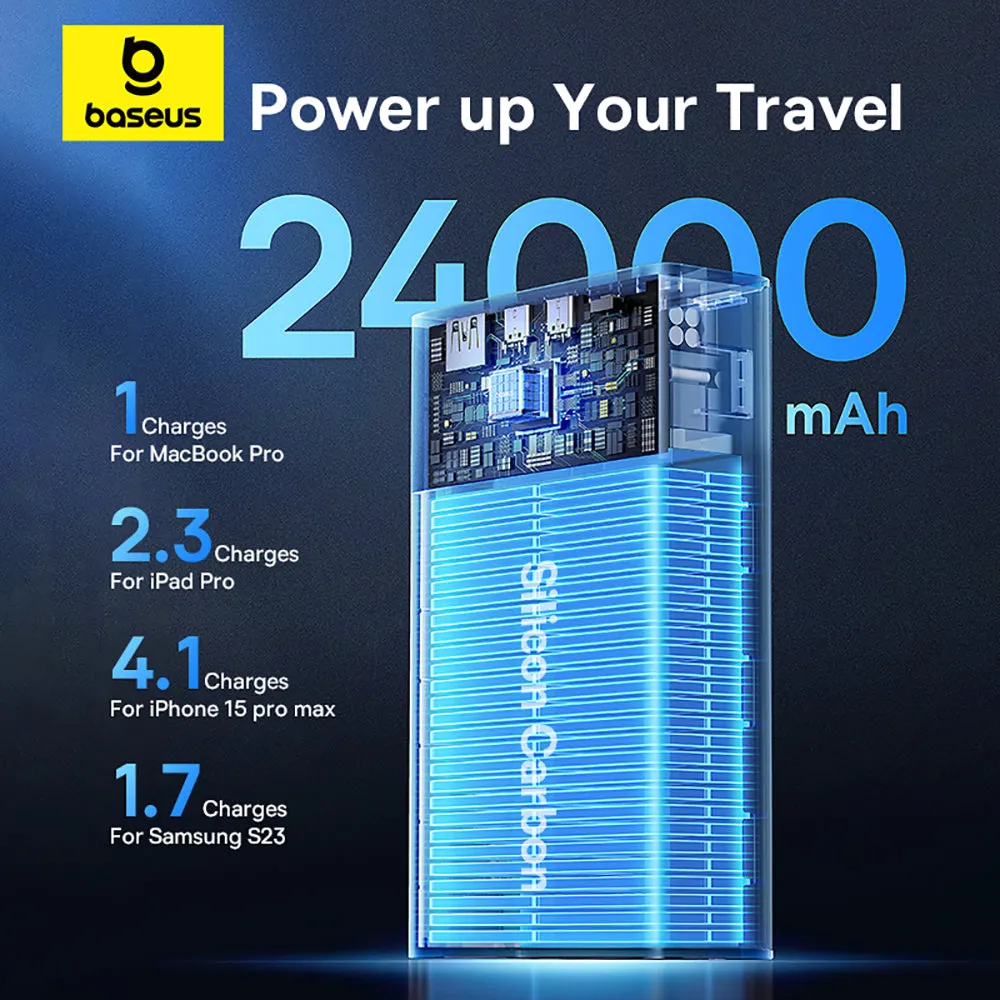 Baseus Adaman Digital Display Fast Charging Power Bank 24000mAh 140W - Starry Black, Overseas Edition