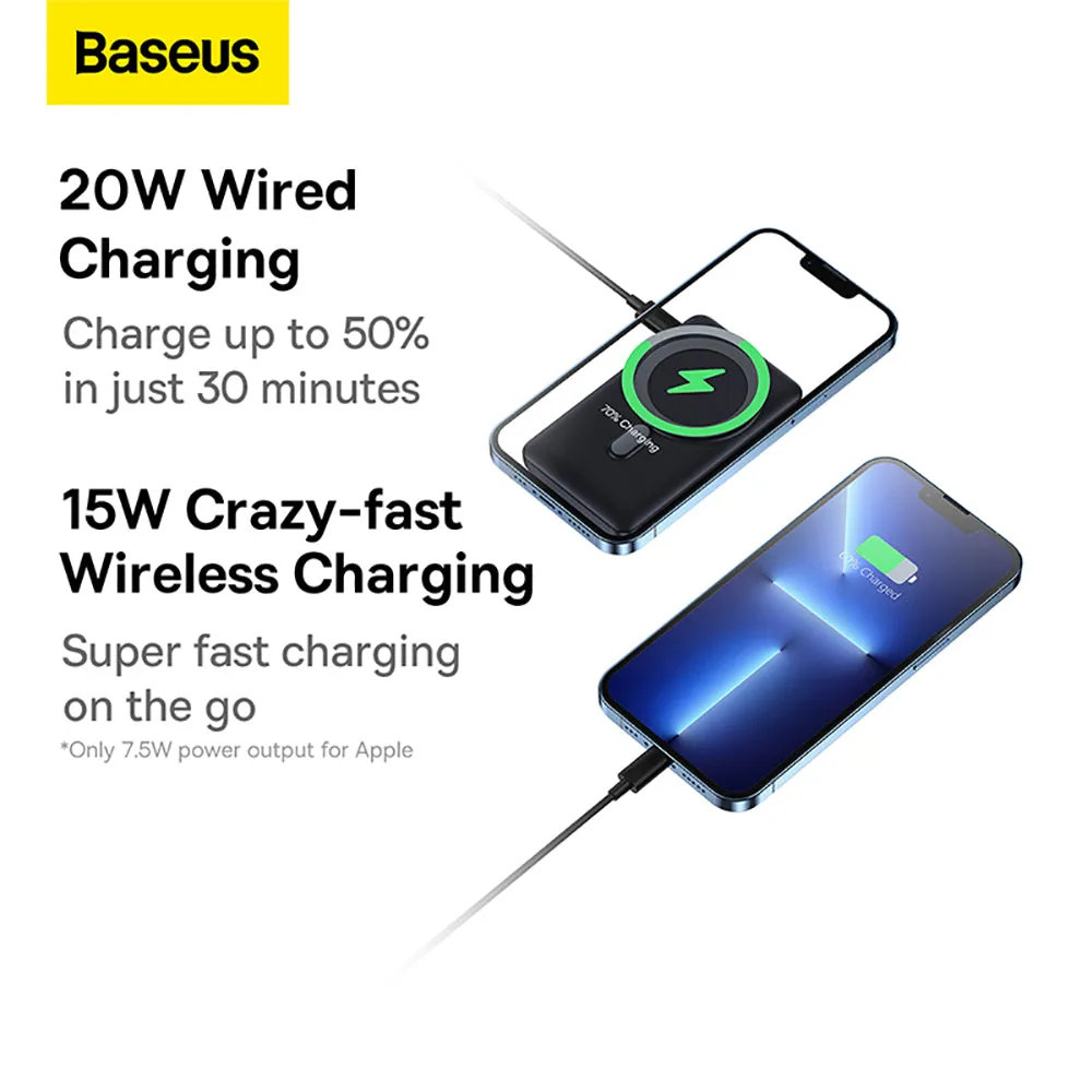 Baseus Magnetic Bracket Wireless Fast Charge Power Bank 10000mAh 20W - Blue