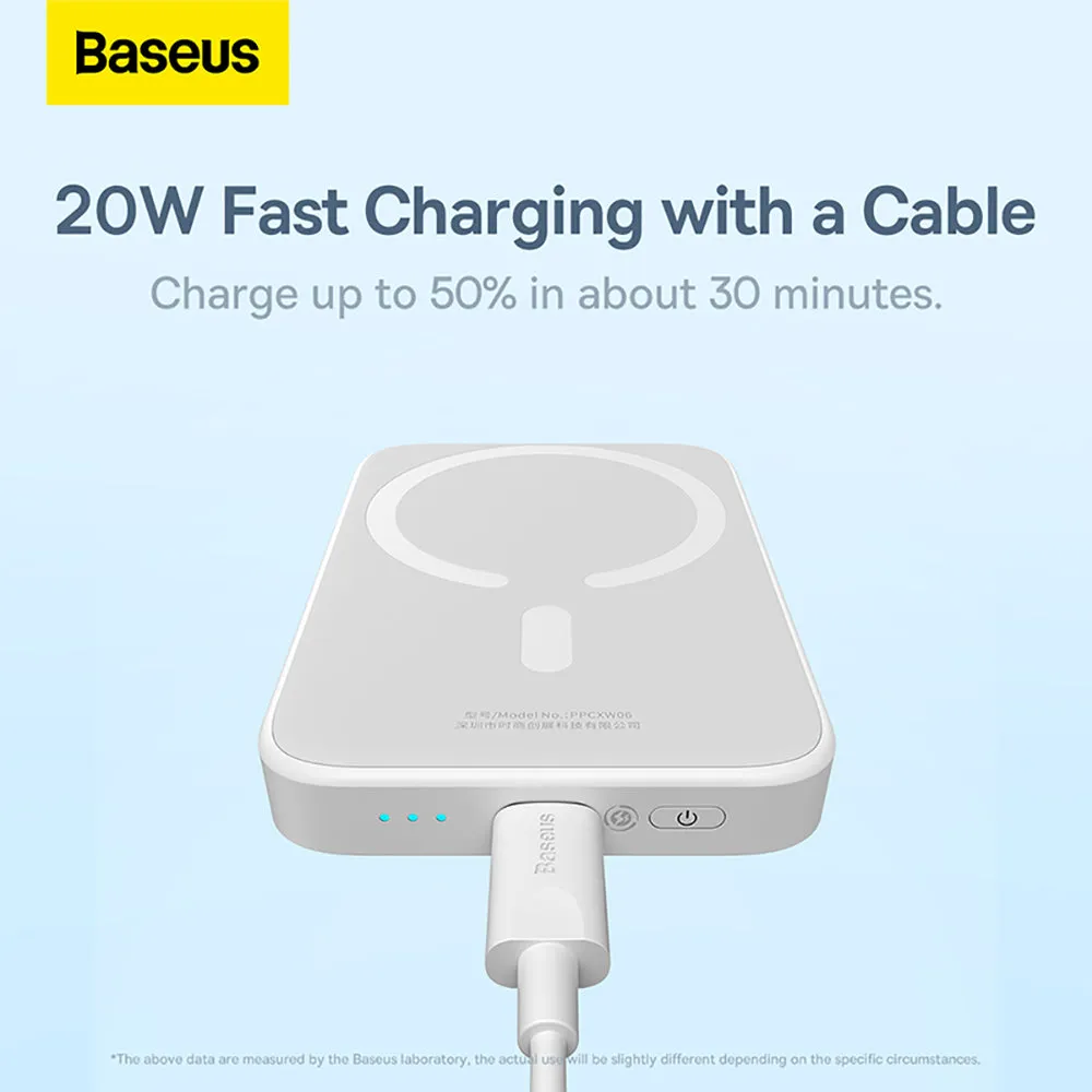 Baseus Magnetic Mini Air Wireless Fast Charging Power Bank 6000mAh 20W - Starlight White