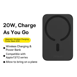 Baseus Magnetic Mini Air Wireless Fast Charging Power Bank 6000mAh 20W - Starry Black