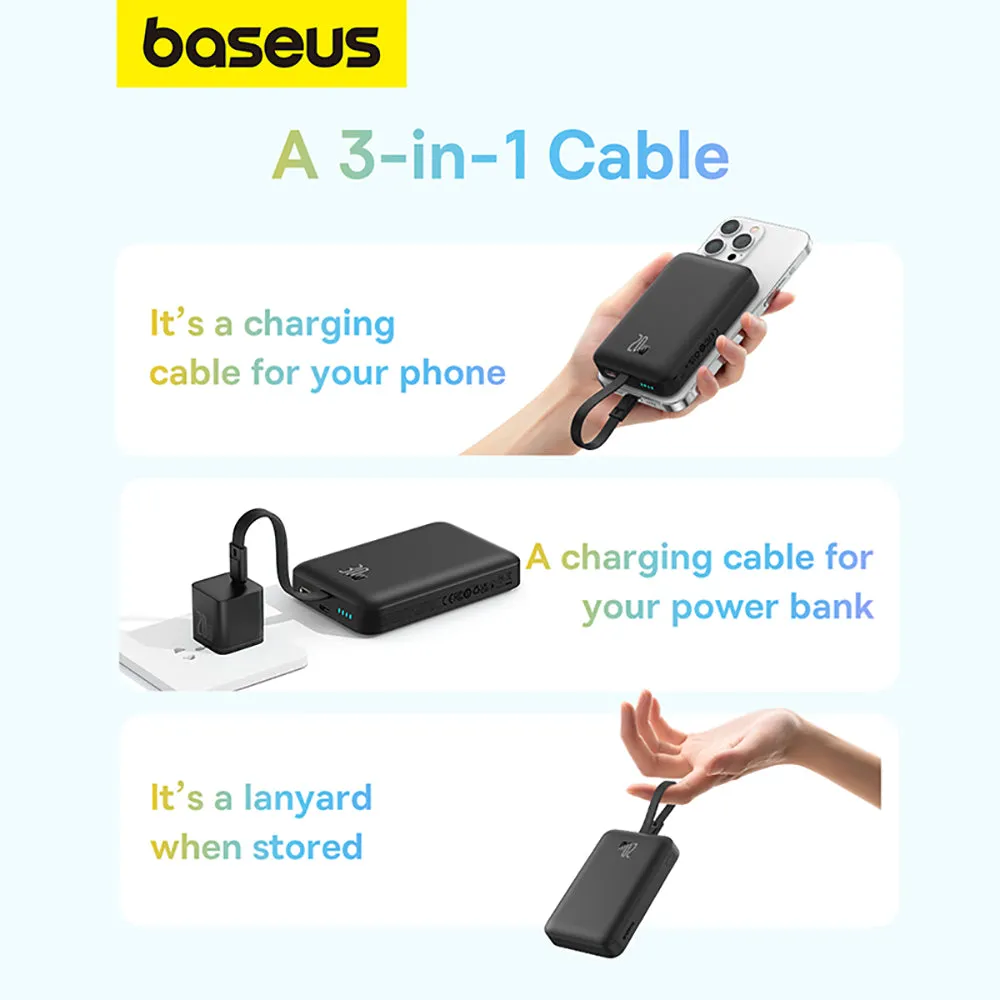 Baseus Magnetic Mini Wireless Fast Charging Power Bank for iP 10000mAh 20W - Starry Black