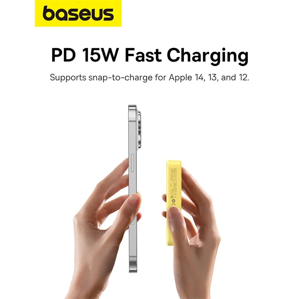 Baseus MagPro Magnetic Power Bank and Phone Stand 5000mAh 20W - Fresh Lemon Yellow