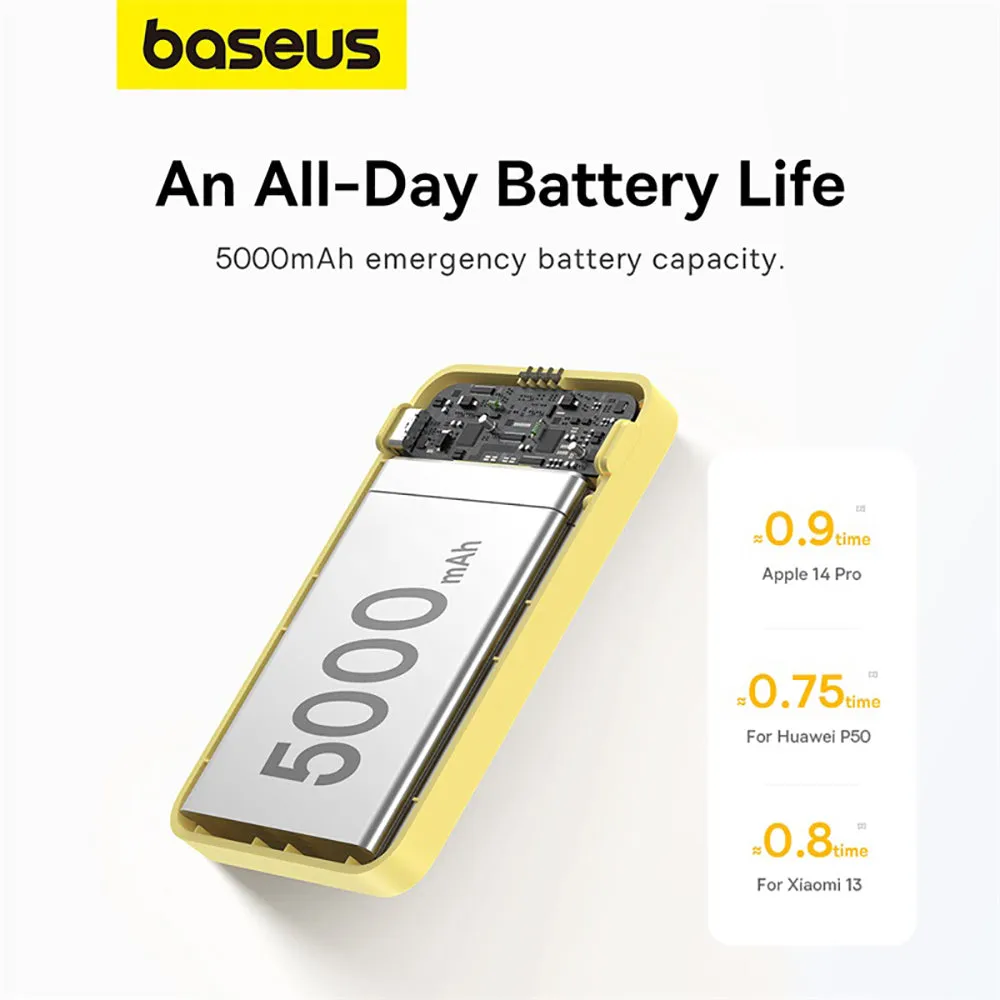 Baseus MagPro Magnetic Power Bank and Phone Stand 5000mAh 20W - Fresh Lemon Yellow