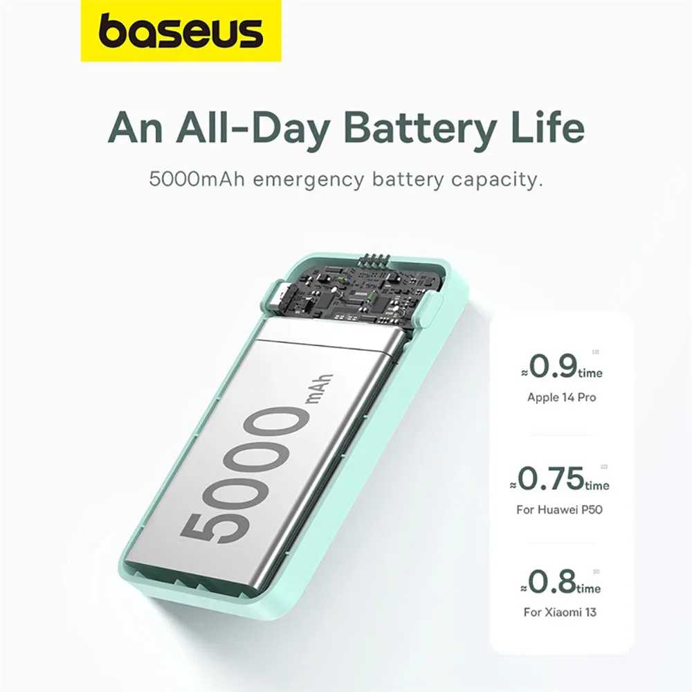 Baseus MagPro Magnetic Wireless Charging Power Bank and Stand 5000mAh 20W Mint Green