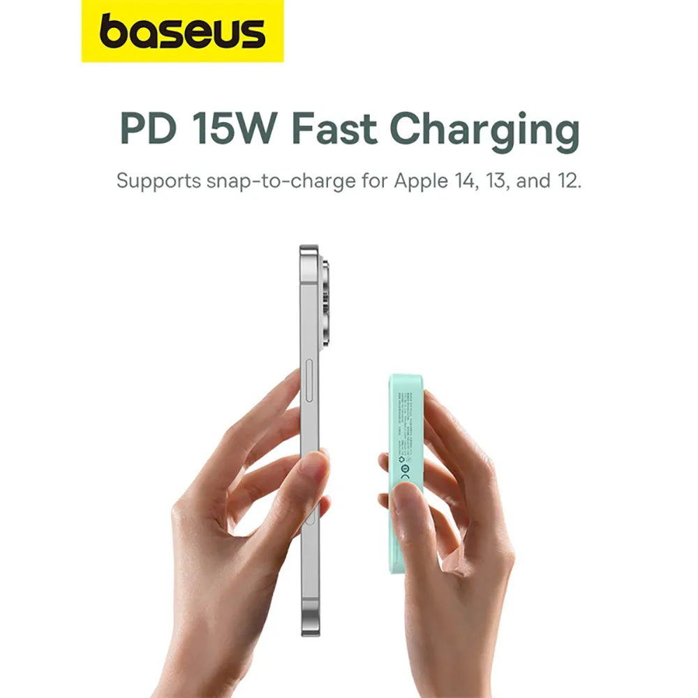 Baseus MagPro Magnetic Wireless Charging Power Bank and Stand 5000mAh 20W Mint Green
