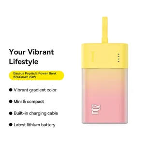 Baseus Popsicle Power Bank Type-C Version 5200mAh 20W - Starry Yellow