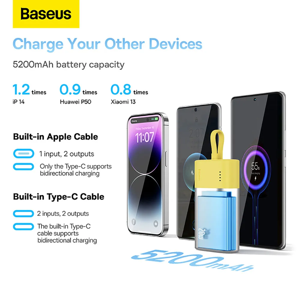 Baseus Popsicle Power Bank Type-C Version 5200mAh 20W - Starry Yellow