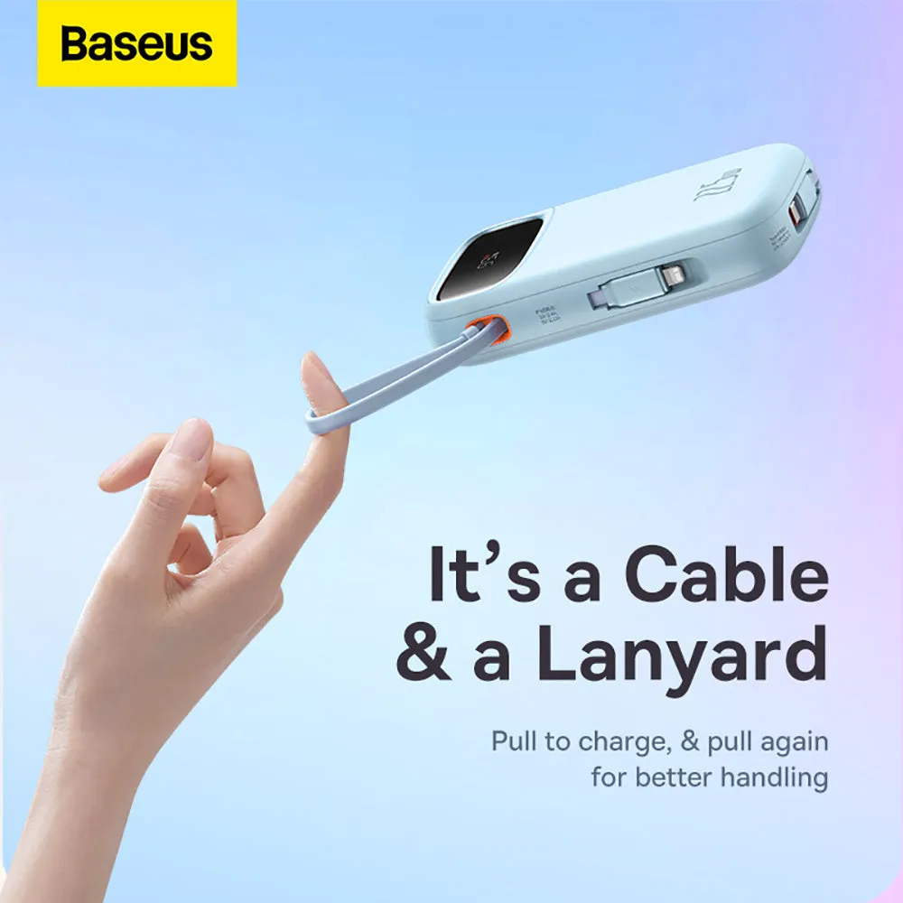 Baseus Qpow2 Dual-Cable Digital Display Fast Charge Power Bank 20000mAh 22.5W - Starry Blue