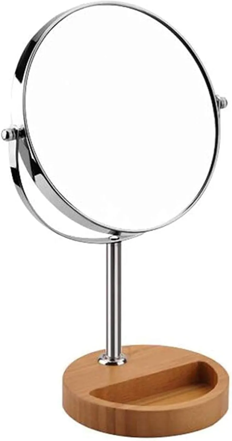 Bathroom Mirror Small Mirror Makeup Vanity Mirror, Desktop Two- Sided Beauty Mirror 3X Magnification Cosmetic Mirror 360° Swivel Bathroom Mirror Makeup Mirror