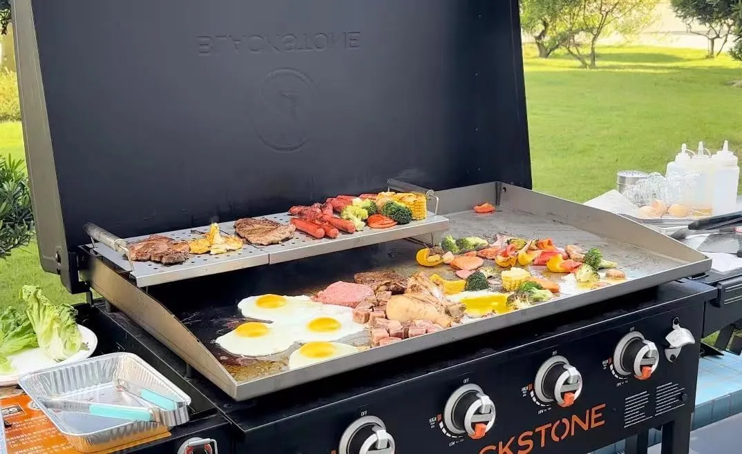 BBQ Future Adjustable Griddle Warming Rack for Blackstone 17 22 28 36 Inch Griddle, Stainless Steel Grill Warming Rack for Weber Charbroil Camp Chef and Most Tabletop Flattop Griddle Accessories
