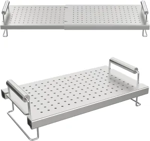 BBQ Future Adjustable Griddle Warming Rack for Blackstone 17 22 28 36 Inch Griddle, Stainless Steel Grill Warming Rack for Weber Charbroil Camp Chef and Most Tabletop Flattop Griddle Accessories