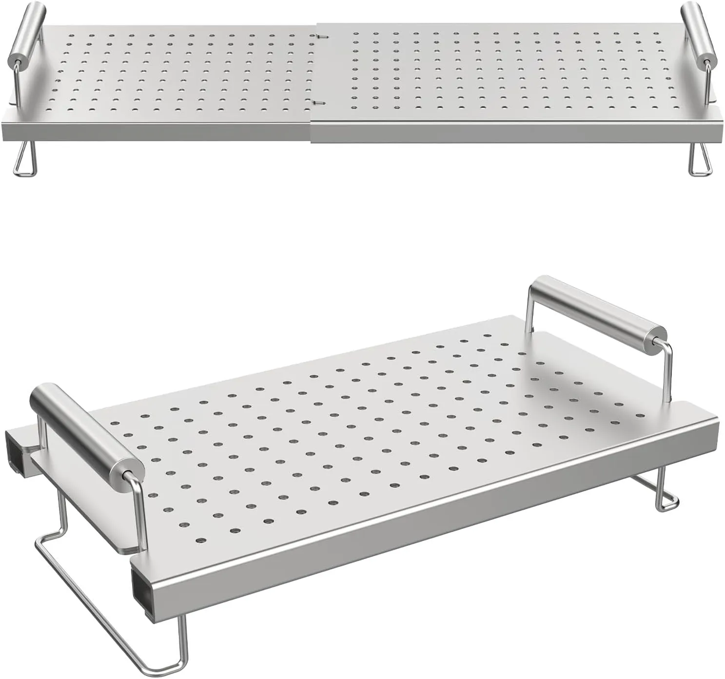 BBQ Future Adjustable Griddle Warming Rack for Blackstone 17 22 28 36 Inch Griddle, Stainless Steel Grill Warming Rack for Weber Charbroil Camp Chef and Most Tabletop Flattop Griddle Accessories