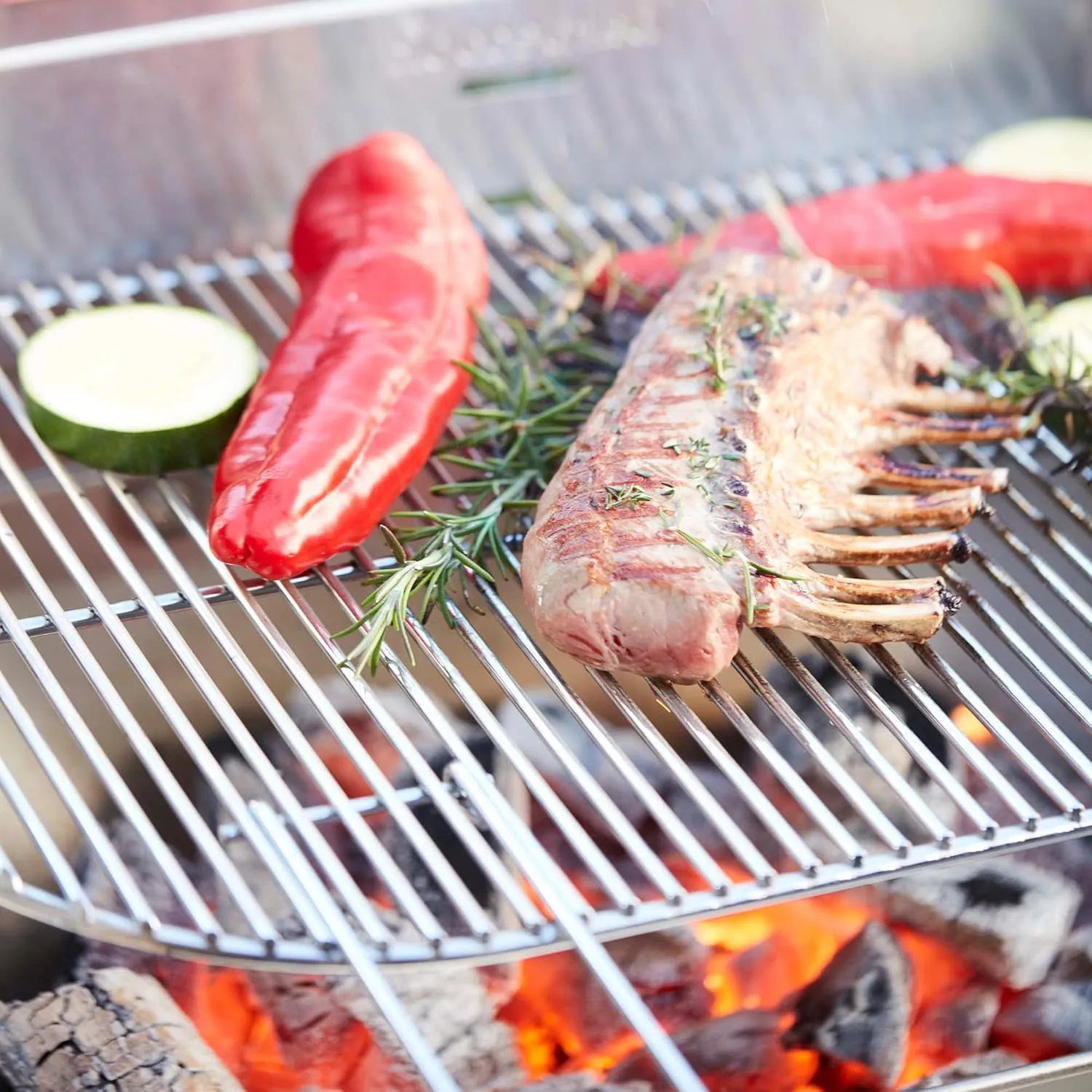 BBQ grill, grill for charcoal and Loewy 55 barbecues, barbecue accessoryRectangular cooking grill, 55 x 33.5 cm