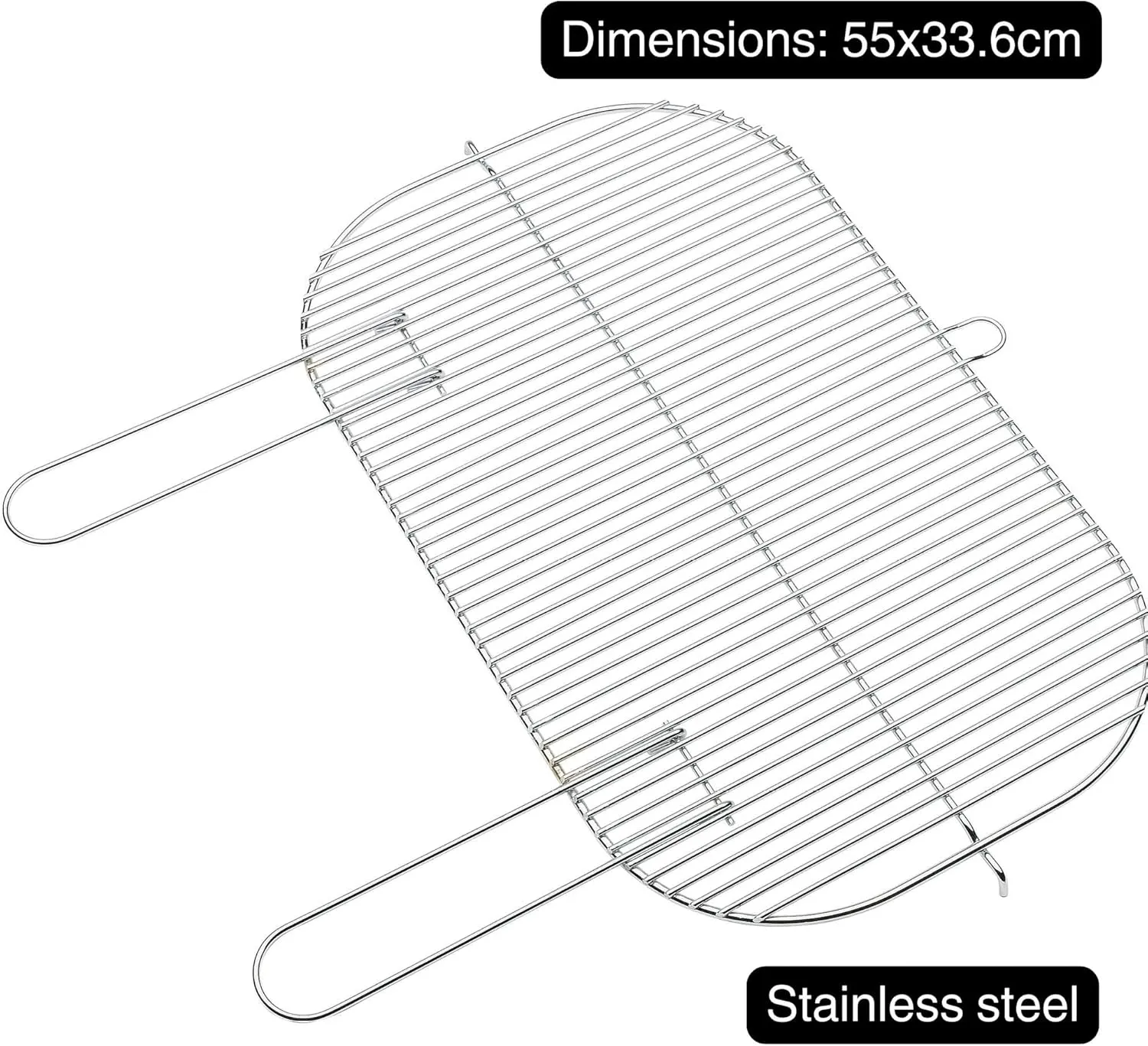 BBQ grill, grill for charcoal and Loewy 55 barbecues, barbecue accessoryRectangular cooking grill, 55 x 33.5 cm